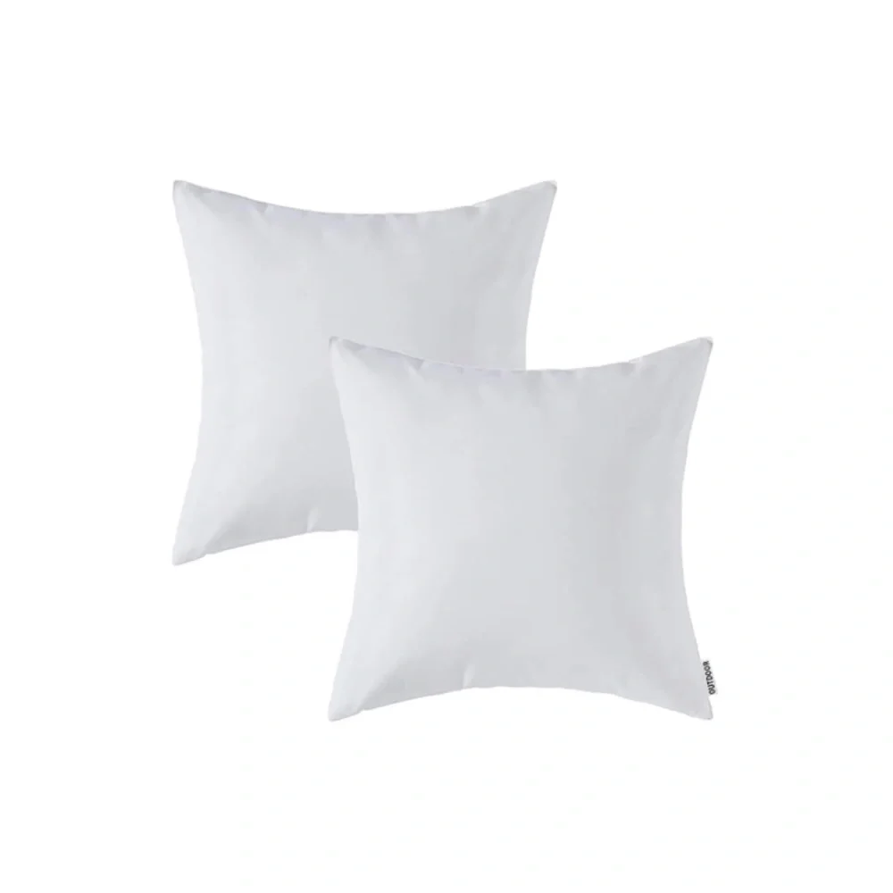 Luxury Home | Set of 2 Chic White Outdoor Water Resistant Throw Pillow Covers